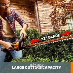 20V 22 Cordless Grass Hedge Trimmer Shrubber Cutter Lightweight Garden Tools US