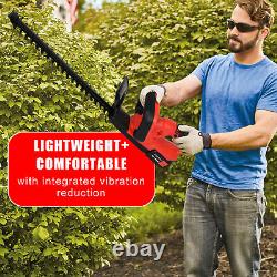20'' Ellectric Hedge Trimmer Garden Tool with Glove 2-Battery Cordless USA Stock