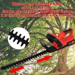 20'' Ellectric Hedge Trimmer Garden Tool with Glove 2-Battery Cordless USA Stock