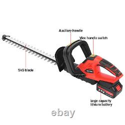 21V Electric Hedge Trimmer Cutter Cordless Tool With 2 Battery Included Charger
