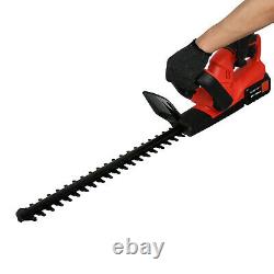 21V Electric Hedge Trimmer Garden Tool with 2 Battery Cordless Cutter 510mm Blade