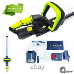 24V Cordless Hedge Trimmer With 20 Double-Blade + Tool Kit