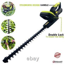 24V Cordless Hedge Trimmer With 20'' Double-Blade + Tool Kit Special Sale