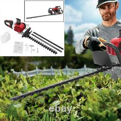 26cc Gas Hedge Trimmer 24In Double Sided Blade Recoi-l Gasoline Trim Blade Tool