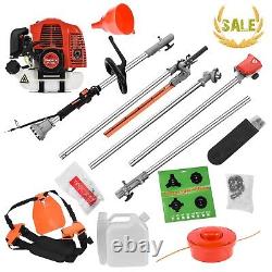 2 Cycle Gas Hedge Trimmer 52CC 5 in 1 Gas Pole Saw Brush Cutter Tree Weed Tool