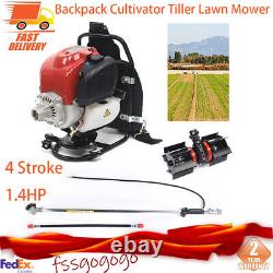 3IN1 Backpack 4-Stroke Cultivator Tiller Lawn Mower Brush Cutter Hedge Trimmer