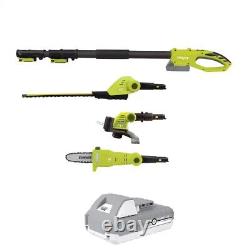 3-in-1 24V Li-Ion Cordless Pole Saw (Tool Only) Grass + Hedge Trimmer -40% NOW