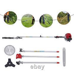 4-in-1 51.7cc Gas Hedge Trimmer Brush Cutter Pole Saw 2Stroke Garden Tool System