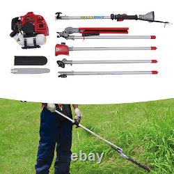 4 in 1 51.7cc Gas Hedge Trimmer Brush Cutter Pole Saw 2-Cycle Garden Tool System
