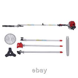 4 in 1 51.7cc Gas Hedge Trimmer Brush Cutter Pole Saw 2-Stroke Garden Tool TOP