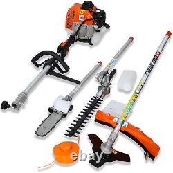 4 in 1 52cc Gas Hedge Trimmer Brush Cutter Pole Saw 2-Cycle Garden Tool System