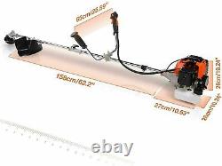 4 in 1 58cc Gas Hedge Trimmer Brush Cutter Pole Saw 2-Cycle Garden Tool System