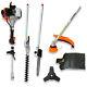 4 In 1 Trimming Tool 56cc 2-cycle Garden System With Gas Pole Saw Hedge Trimmer