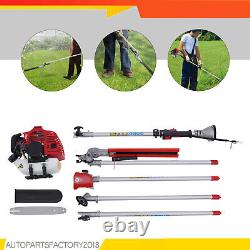 51.7CC 4 in 1 Trimming Tool Gas Hedge Trimmer Brush Cutter Pole Chainsaw Pruner