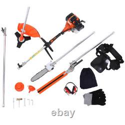 52 cc Petrol Hedge Trimmer Set Chainsaw Brush Cutter Pole Saw Outdoor Tools