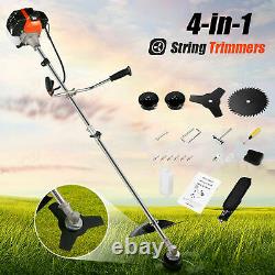 58CC 4-In-1 Straight Shaft String Trimmer Gas Power Weed Eater Brush Cutter Tool