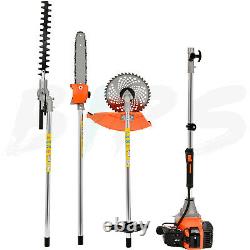 5 in 1 52 CC Petrol Hedge Trimmer Chainsaw Brush Cutter Pole Saw Outdoor Tools