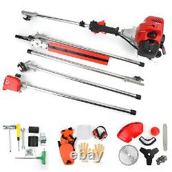 5 in 1 52cc Petrol Hedge Trimmer Chainsaw Brush Cutter Pole Saw Outdoor Tool US1