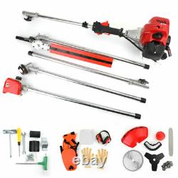 5 in 1 52cc Petrol Hedge Trimmer Chainsaw Brush Cutter Pole Saw Outdoor Tools H3