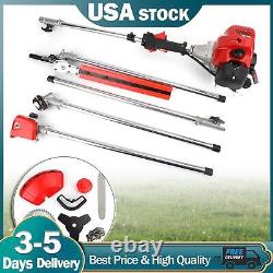 5 in 1 52cc Petrol Hedge Trimmer Chainsaw Brush Cutter Pole Saw Outdoor Tools T5