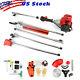 5 In 1 52cc Petrol Hedge Trimmer Chainsaw Brush Cutter Pole Saw Outdoor Tools T7