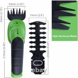 7.2V Cordless 2 in1 Grass Shear & Hedge Trimmer Cutter Clipper Tool With Blades