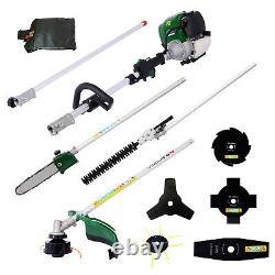 9 in 1 Trimming Tool With Gas Pole Saw Hedge Trimmer Brush Cutter 38cc 4-Cycle US