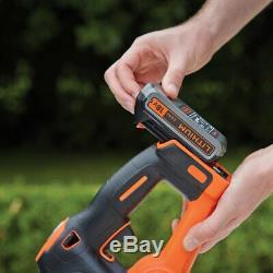 BLACK+DECKER 18V Cordless 45 cm Hedge Trimmer with 2.0Ah Lithium Ion Battery