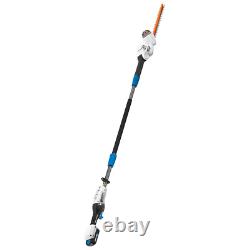 Cordless 5'-8' Pole Hedge Trimmer Tool With Charger And Battery Dual Blades 20V