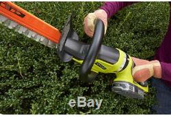 Cordless Electric Hedge Trimmer Outdoor Garden Bushes Grass 22 in Ryobi Tool