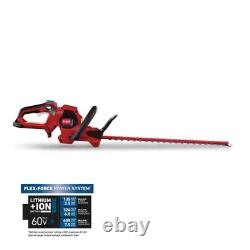 Cordless Hedge Trimmer Red 24-Inch 60-Volt Battery and Charger Not Included