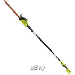 Cordless Pole Hedge Trimmer 40-Volt Lithium-Ion Dual Action Cutting Blade Tool