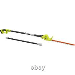 Cordless Pole Hedge Trimmer Extendable 18 V Lithium Ion 18 in Dual Action Blade