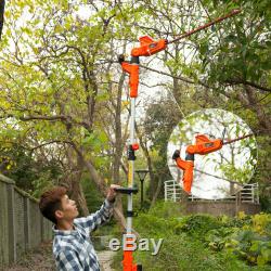 Cordless Pole Saw And Hedge Trimmer Telescopic Combo Kit Garden Tool System