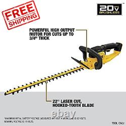 DEWALT 20V MAX Cordless Hedge Trimmer, 22 Inches, Tool Only Black/Yellow
