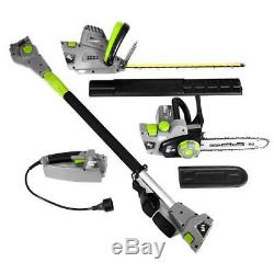 Earthwise 8 7 Amp Electric Chainsaw and 18 4.5 Amp Hedge Trimmer(4-Tools in-1)