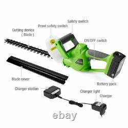 Electric Hedge Trimmer Lithium Ion Cordless 18V Rechargeable Weeding Shear Tool