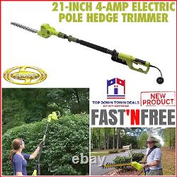 Electric Pole Hedge Trimmer Telescoping Tall Bush Cutter Landscape Tool 21 Inch