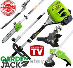 Gardenjack Petrol 5 in 1 Multi Tool Strimmer Brushcutter Hedge Trimmer Chainsaw