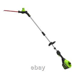 Greenworks 20 inch 60-Volt Cordless Pole Hedge Trimmer with Push Start Tool-Only
