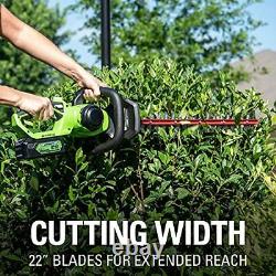 Greenworks 24V 22 Cordless Laser Cut Hedge Trimmer Tool Only