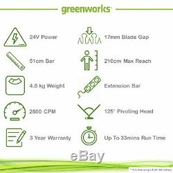 Greenworks 24v Long Reach Split-shaft Hedge Trimmer (Tool Only)