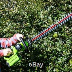 Greenworks 40V 24-Inch Cordless Hedge Trimmer 2.5Ah Battery & Quick Charger Tool