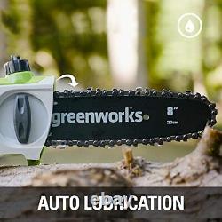 Greenworks 40V 8.5 inch Cordless Pole Saw with Hedge Trimmer Attachment Tool