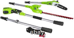 Greenworks 40V 8 In. Pole Saw and 20 In. Hedge Trimmer (Tool-Only), 1300402