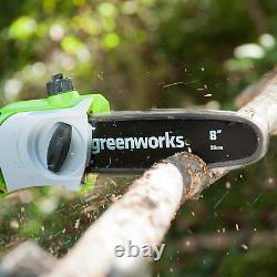 Greenworks 40V 8 In. Pole Saw and 20 In. Hedge Trimmer (Tool-Only), 1300402
