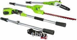 Greenworks 40V 8 in. Pole Saw and 20 in. Hedge Trimmer (Tool-Only), 1300402