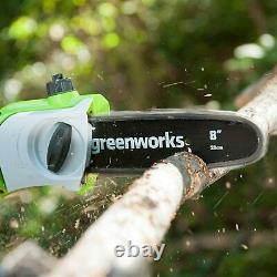 Greenworks 40V 8 in. Pole Saw and 20 in. Hedge Trimmer (Tool-Only), 1300402