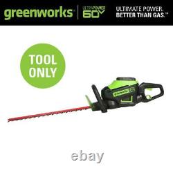 Greenworks 60-Volt Cordless Hedge Trimmer 26 inch Dual Action Blades Tool-Only
