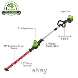 Greenworks Hedge Trimmer PRO 20 in. 60V Battery Cordless Pole (Tool-Only)